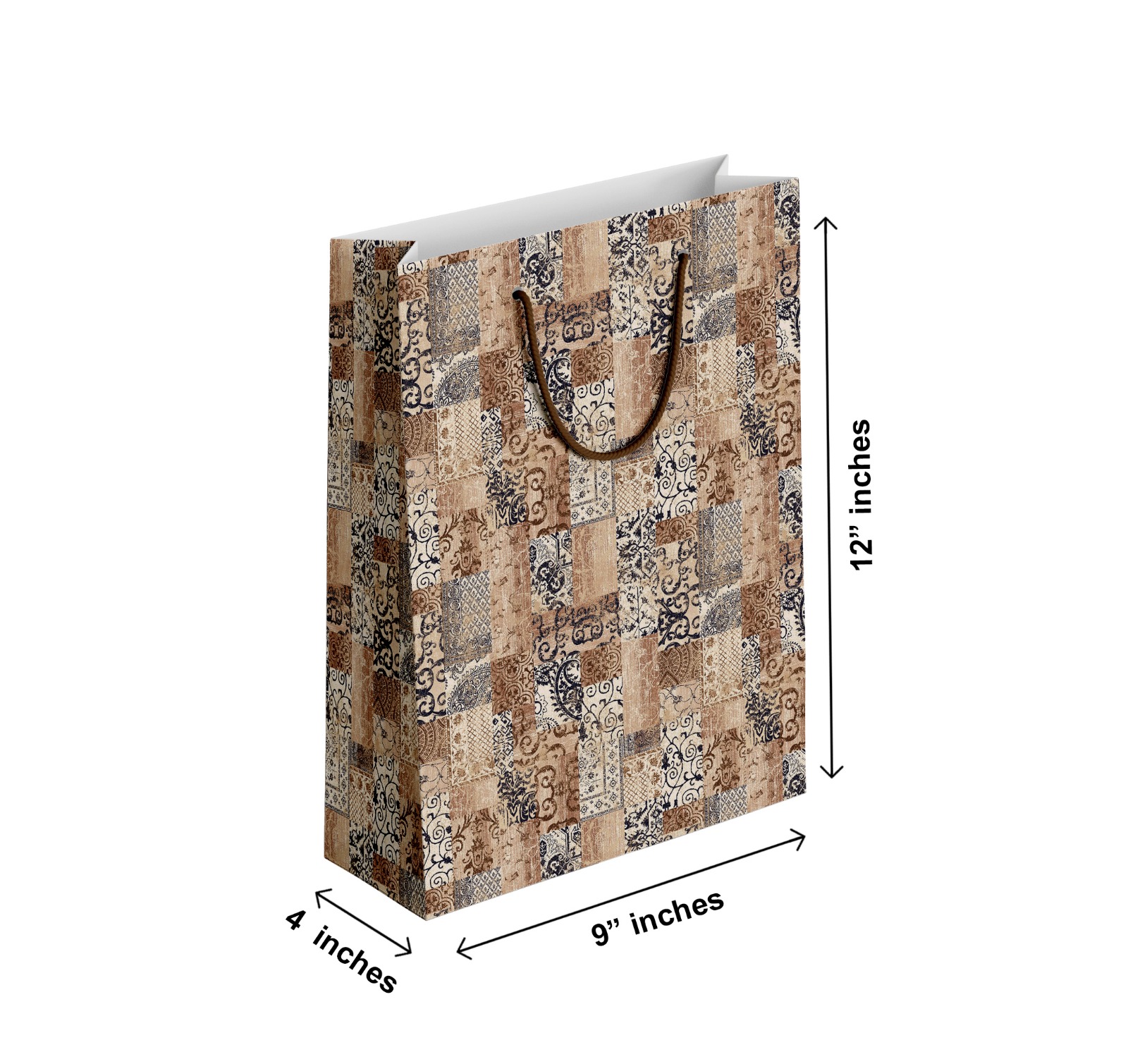 (Pack of 6) Fancy Gift Bags Printed on Imported Bleach Card with Mate Lamination