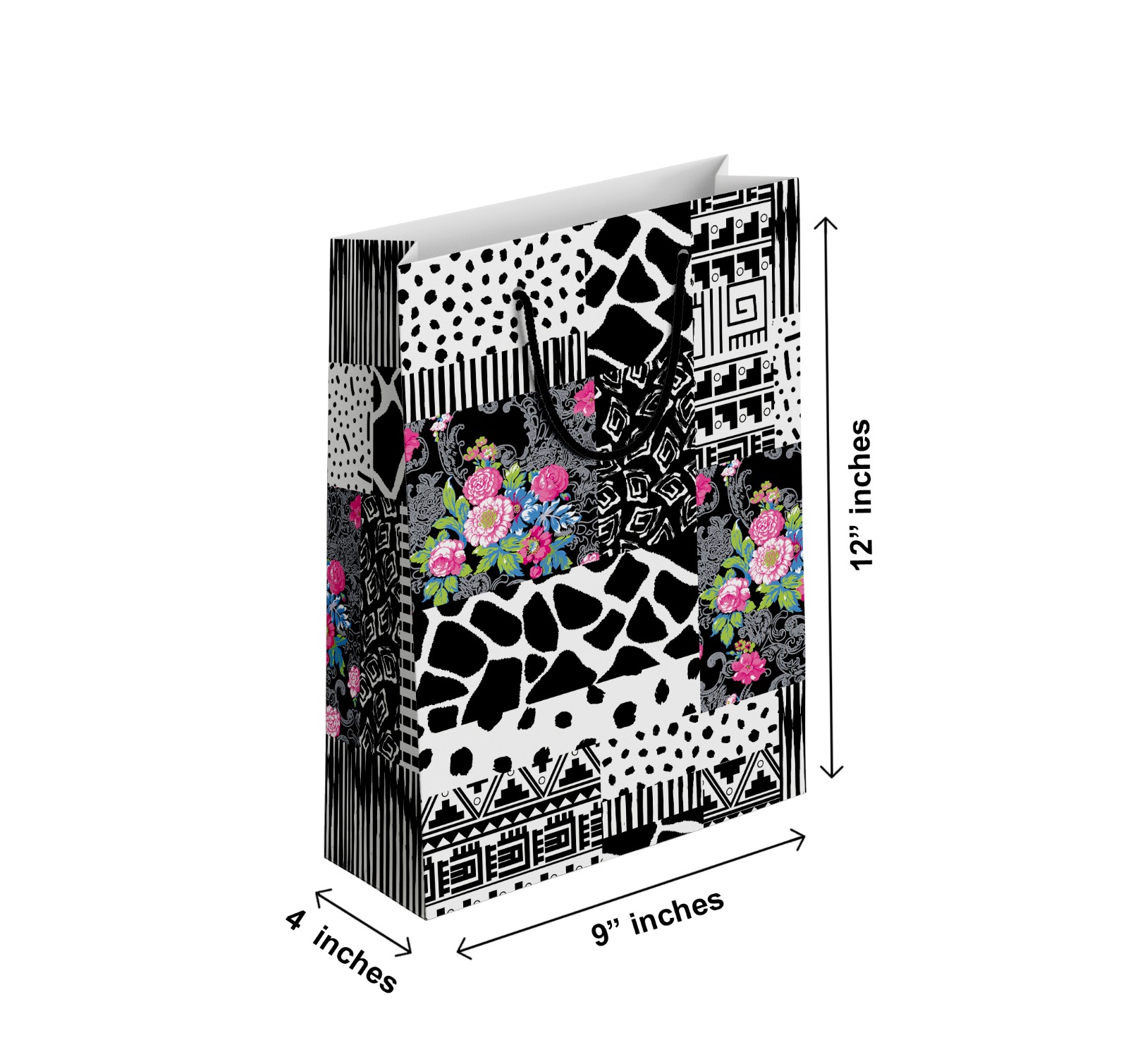 (Pack of 6) Fancy Gift Bags Printed on Imported Bleach Card with Mate Lamination